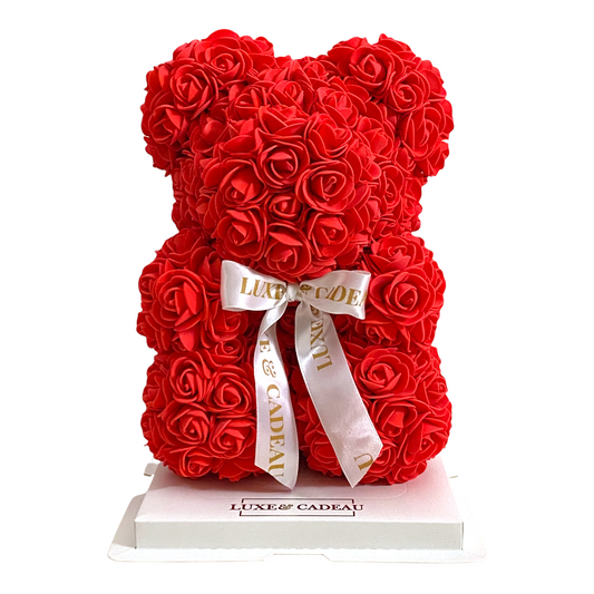 Ours en roses Rouge  25 cm